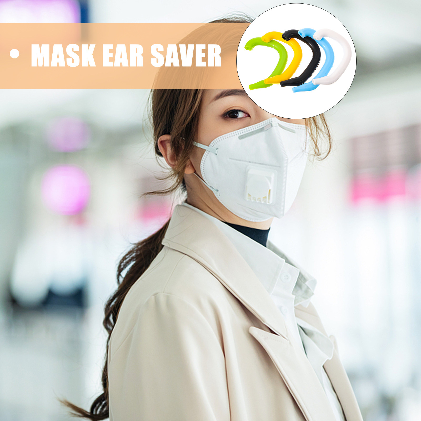 Mask Ear Saver Strap - 5 protectores de silicona premium para
