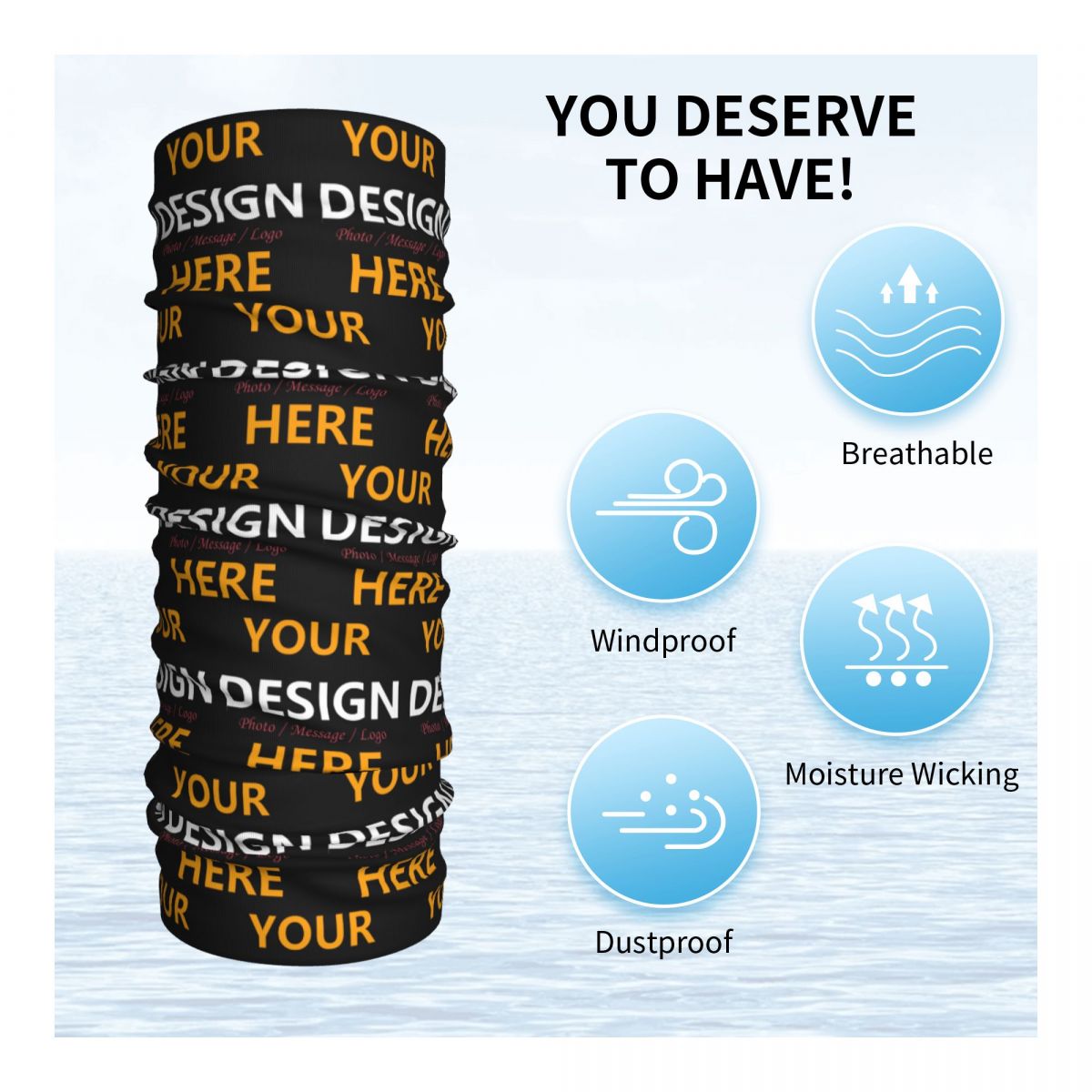 Personaliza tu diseño aquí Ban - Neck Gaiter Face Cover reseña y precio