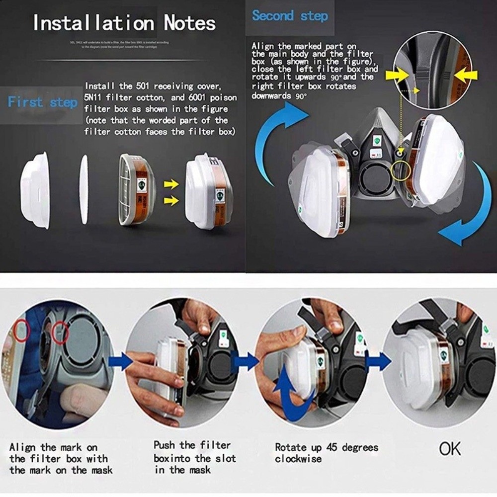 Reutilizable ‌ Respirador Prof - Respirator Half Face reseña y precio