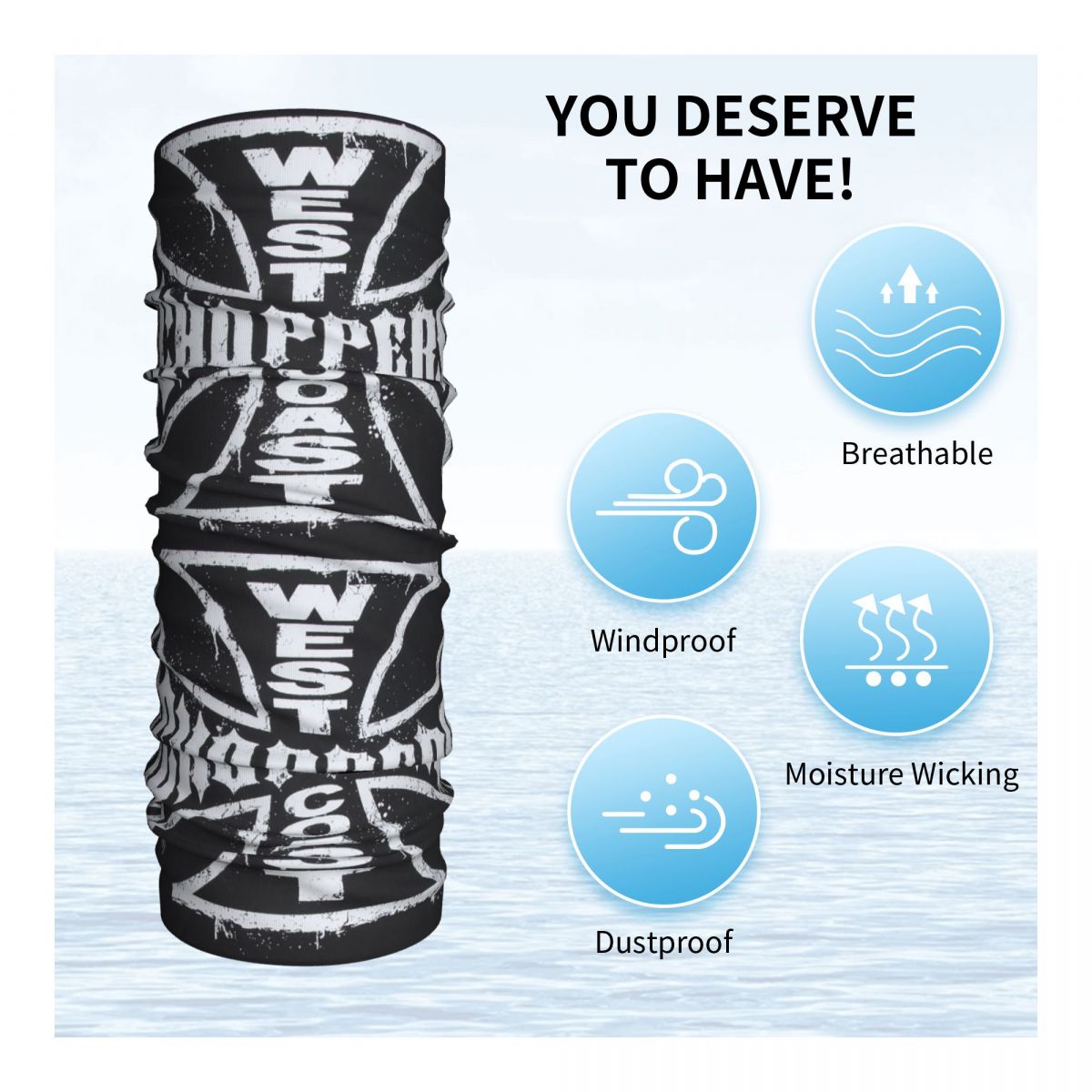 West Coast Iron Cross Choppers - Neck Gaiter Face Cover reseña y precio